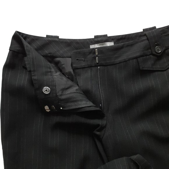 Ann Taylor Wool Blend Pinstripe Trousers Black Size 6 - Picture 8 of 11